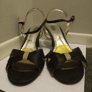 Low Heel Black Dress Sandals